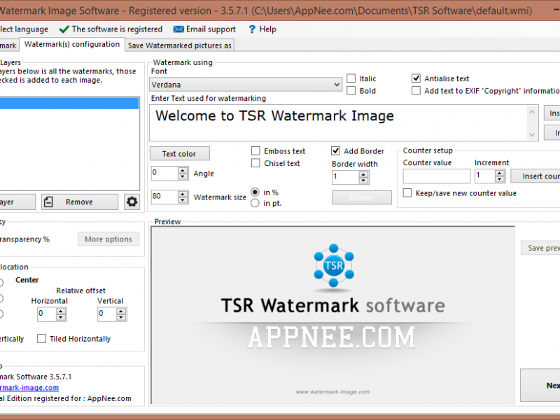 TSR WATERMARK IMAGE – SIMPLE AND QUICK TEXT/IMAGE WATERMARK BATCH ADDER